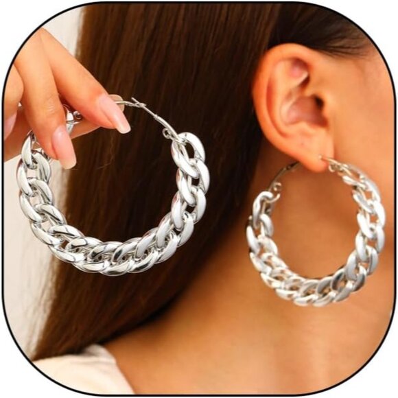 Minimalist Chunky Huggie Hoop Earrings - Perfect for Workdays & Celebrations - Picture 8 of 8
